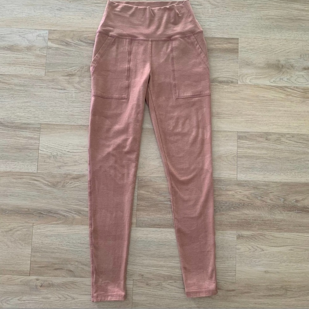 aerie Chill Play Move Leggings Blush High Rise Side Pockets Woman's size Small